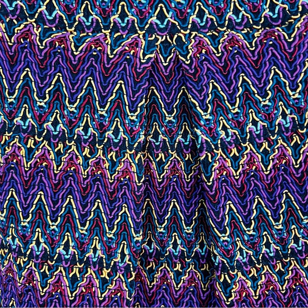 Francesca's Collection Annabella Chevron A Line Pleated Embroidered Skirt MEDIUM